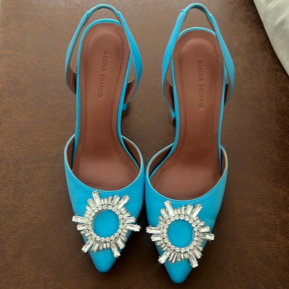Amina Muadi Blue heels